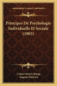 portada Principes De Psychologie Individuelle Et Sociale (1903) (in French)