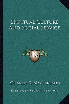 portada spiritual culture and social service (en Inglés)