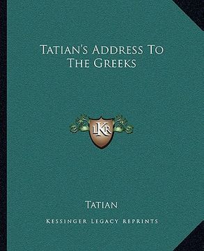 portada tatian's address to the greeks (in English)