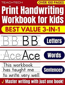portada Print Handwriting Workbook for Kids: Learn Handwriting abc Printing Practice Workbook for Preschool, pre k, Kindergarten, Grades 1, 2 & 3 and Kids age (en Inglés)