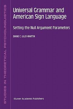 portada universal grammar and american sign language: setting the null argument parameters (en Inglés)