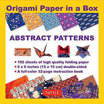 portada Origami Paper in a box - Abstract Patterns: 192 Sheets of 6 x 6" Folding Paper & 32-Page Book (Tuttle Origami Paper) 
