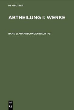portada Abhandlungen Nach 1781 (en Alemán)