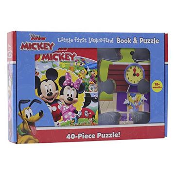 portada Disney Junior Mickey Mouse Clubhouse: Little First Look and Find Book & Puzzle (en Inglés)