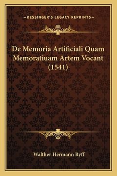 portada De Memoria Artificiali Quam Memoratiuam Artem Vocant (1541) (en Latin)