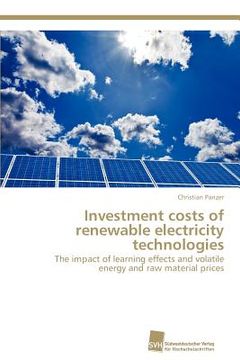portada investment costs of renewable electricity technologies (en Inglés)