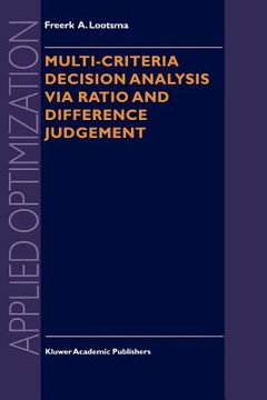 portada multi-criteria decision analysis via ratio and difference judgement (in English)