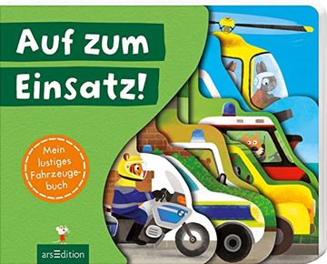 portada Auf zum Einsatz! Mein Lustiges Fahrzeugebuch | Tierisch Lustige Fahrzeugszenen für Kinder ab 18 Monaten (en Alemán)