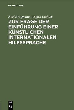 portada Zur Frage der Einführung Einer Künstlichen Internationalen Hilfssprache (in German)
