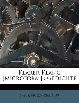 portada Klarer Klang [Microform]: Gedichte (in German)
