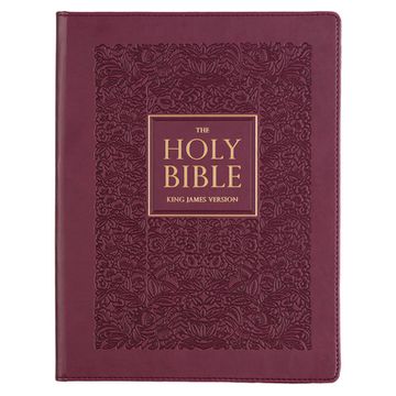 portada KJV Holy Bible, Large Print Note-Taking Bible, Faux Leather Hardcover - King James Version, Plum (en Inglés)