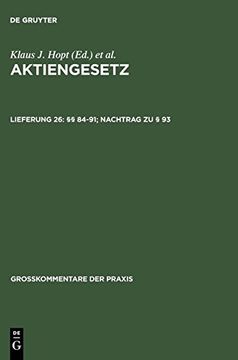 portada Aktiengesetz: Lieferung 26: Articles 84-91; Nachtrag zu 93 (en Alemán)