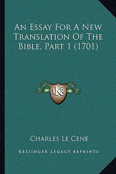 portada an essay for a new translation of the bible, part 1 (1701) (en Inglés)