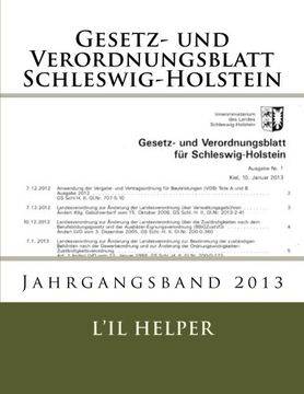 portada Gesetz und Verordnungsblatt für Schleswig-Holstein: Jahresband 2013 (German Edition)