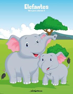 portada Elefantes libro para colorear 2 (in Spanish)