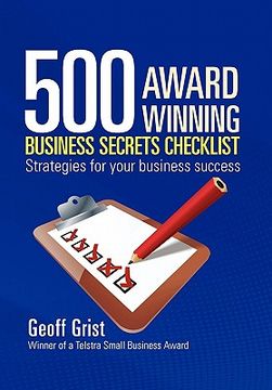 portada 500 award winning business secrets checklist (en Inglés)