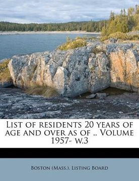 portada list of residents 20 years of age and over as of .. volume 1957- w.3 (en Inglés)
