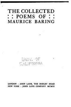 portada The Collected Poems of Maurice Baring (en Inglés)