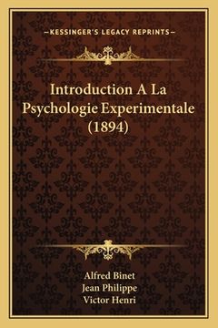 portada Introduction A La Psychologie Experimentale (1894) (en Francés)