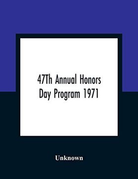 portada 47Th Annual Honors day Program 1971 (en Inglés)