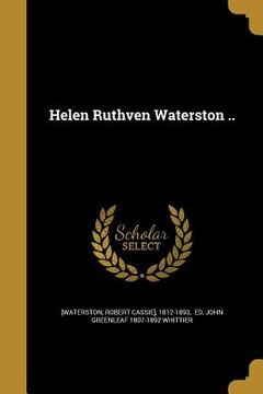 portada Helen Ruthven Waterston .. (in English)