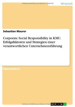 portada Corporate Social Responsibility in KMU. Erfolgsfaktoren und Strategien einer verantwortlichen Unternehmensführung (German Edition)