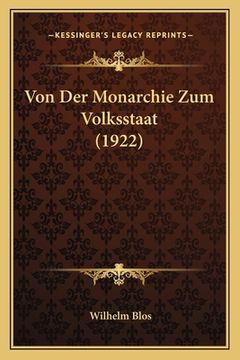 portada Von Der Monarchie Zum Volksstaat (1922)