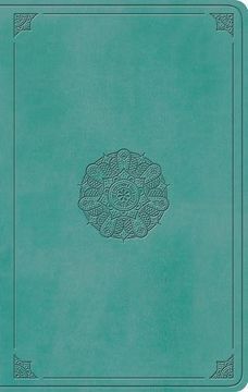 portada Esv Large Print Value Thinline Bible (Trutone, Turquoise, Emblem Design) 