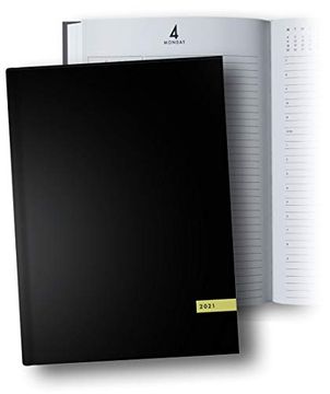 portada Day Planner 2021 Large: 8. 5" x 11" 2021 Daily Planner, Hardcover, 1 Page per Day, jan - dec 2021, 12 Month, Dated Planner 2021 Productivity, xxl Planner, Black (en Inglés)