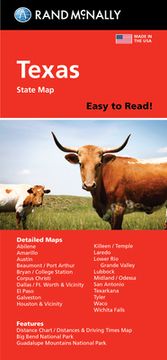 portada Rand McNally Easy to Read: Texas State Map (en Inglés)
