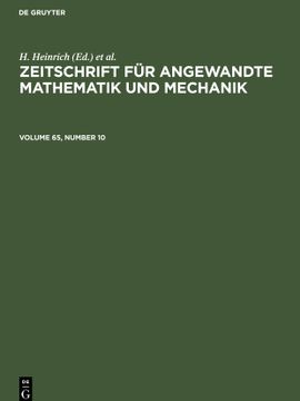 portada Zeitschrift für Angewandte Mathematik und Mechanik. Volume 65, Number 10 (in English)