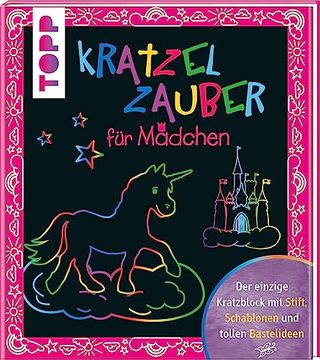 portada Kratzelzauber für Mädchen: Der Einzige Kratzblock mit Stift, Schablonen und Tollen Bastelideen (en Alemán)