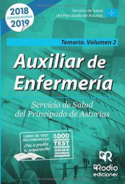 portada Auxiliar de Enfermería. Servicio de Salud del Principado de Asturias. Temario Volumen 2