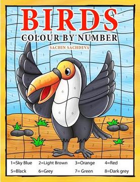 portada Birds: Colour by Number book for Kids and preschoolers (en Inglés)
