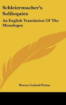 portada schleiermacher's soliloquies: an english translation of the monologen (en Inglés)