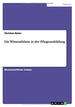 portada Die Wissensbilanz in der Pflegeausbildung (German Edition)
