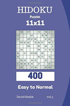 portada Hidoku Puzzles - 400 Easy to Normal 11X11 Vol. 5 (en Inglés)