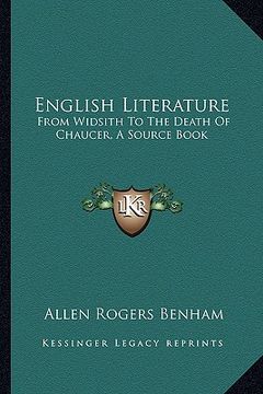 portada english literature: from widsith to the death of chaucer, a source book (en Inglés)