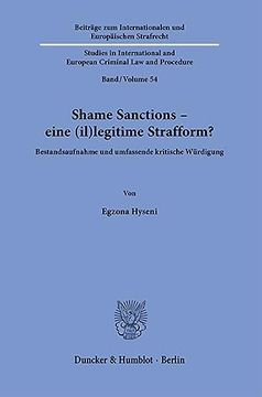 portada Shame Sanctions - Eine (Il)Legitime Strafform?: Bestandsaufnahme Und Umfassende Kritische Wurdigung (en Alemán)