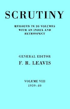 portada Scrutiny: A Quarterly Review vol 8. 1939-40 