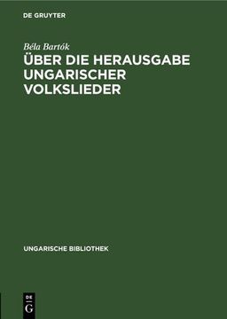 portada Über die Herausgabe Ungarischer Volkslieder (in German)