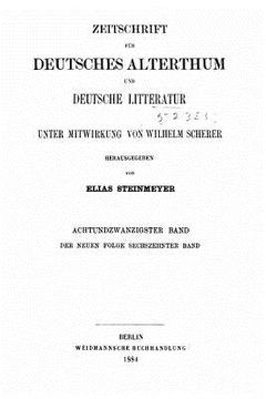 portada Zeitschrift für deutsches altertum und deutsche litteratur (in German)
