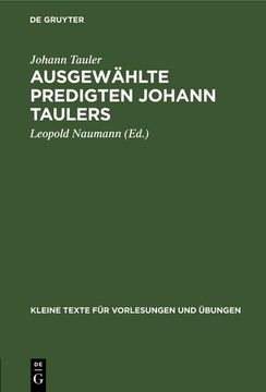 portada Ausgewählte Predigten Johann Taulers (en Alemán)