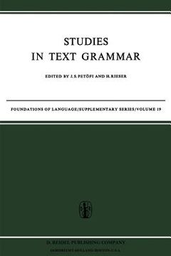 portada Studies in Text Grammar (en Inglés)