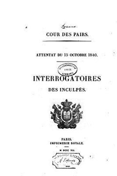 portada Attentat du 15 octobre 1840 (in French)