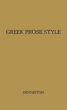 portada Greek Prose Style (in English)