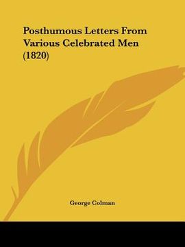 portada posthumous letters from various celebrated men (1820) (in English)