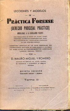 portada lecciones y modelos de práctica forense (derecho procesal práctico) arregladas a la legislación vigente. 5ª ed., notablemente corregida y aumentada. tomo iii.