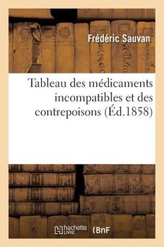 portada Tableau Des Médicaments Incompatibles Et Des Contrepoisons (en Francés)