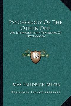 portada psychology of the other one: an introductory textbook of psychology (en Inglés)